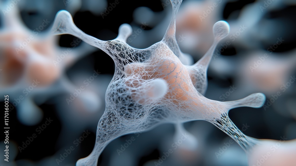 Aufkleber detailed microscopic closeup of a cell structure with visible internal components