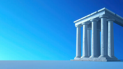 Empty Banner Featuring Temple of Zeus with Massive Columns Against Blue Sky