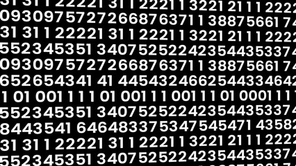 Binary code number illustration background. number details showing in computer screen.