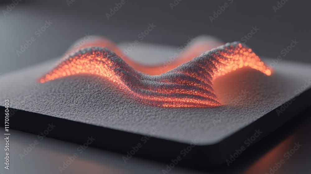 Poster intricate digital wave, a closeup view of flowing lines on computer screen closeup