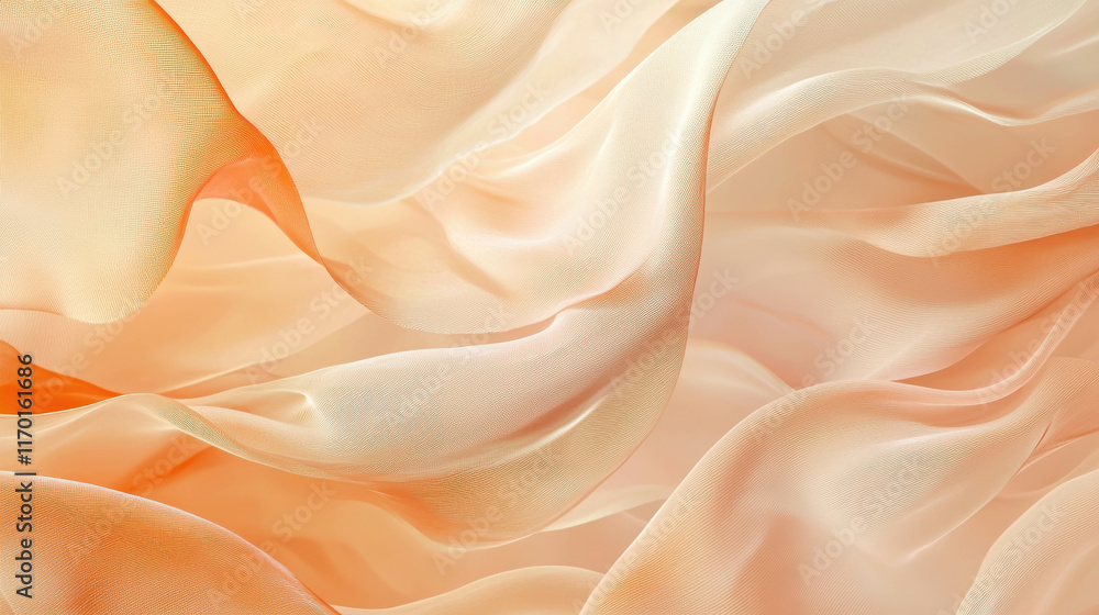 Aufkleber soft abstract patterns with flowing lines and gentle warm tones in fabric