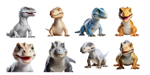 Colorful and Lively Dinosaur Characters for Children's Media