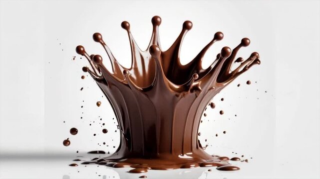 Delicious Chocolate Splash in Slow Motion – Sweet and Tempting Visuals, 4K High-Quality Video.