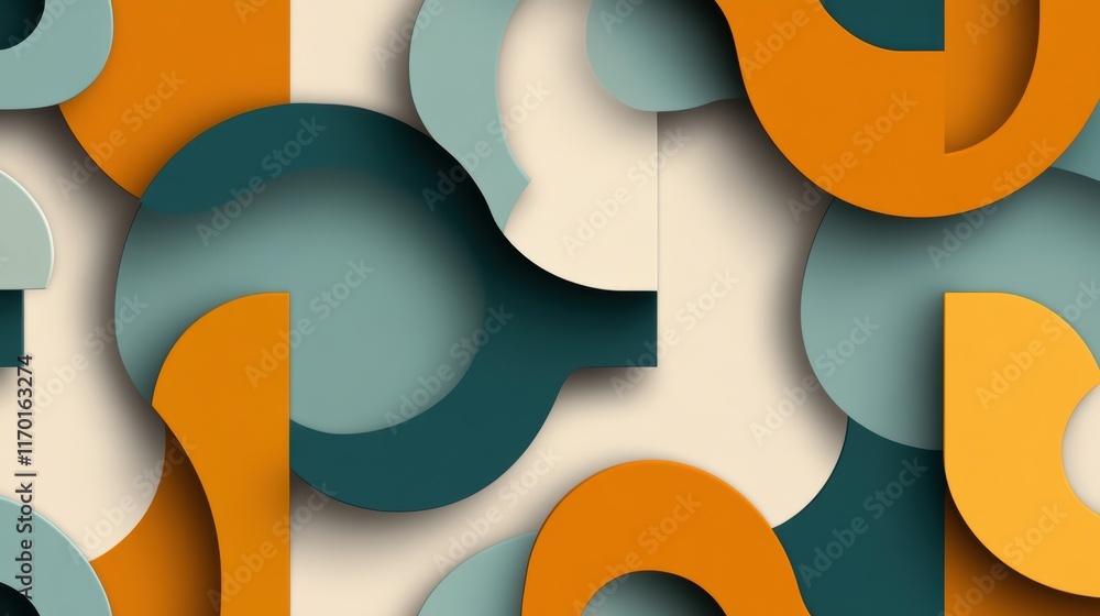 Poster colorful geometric pattern with an array of shapes and complex design vivid