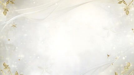 Elegant White Background With Gold Accents And Stars