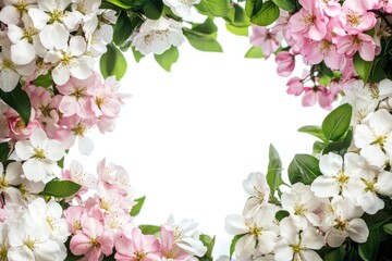 Obraz premium Floral frame of pink and white blossoms.