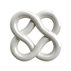 Stark White Chinese Knot 3D Model on Transparent Background for Lunar New Year Decor