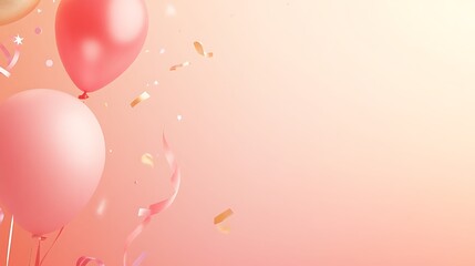 Pink Balloons Celebrate Festive Occasion With Confetti