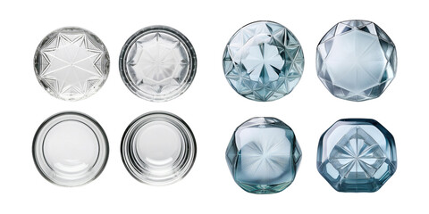 Glass Dish Collection on Transparent Background
