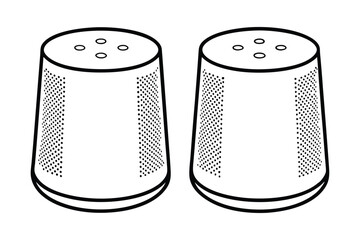 Smart speakers for desktop computer minimalist line art illustration.eps