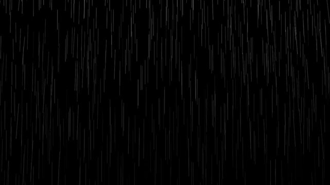 black and white texture Falling raindrops footage animation in realtime on  black background,  Rain Overlay Background At Night,
Rain on Black Background. Rain Animation. High quality, Heavy rain drop