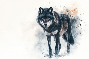 Fototapeta premium A majestic wolf in a natural setting