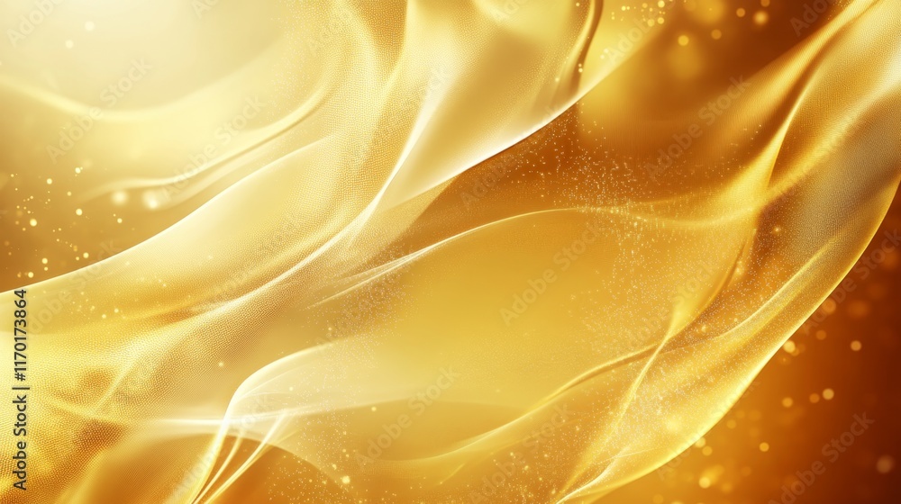Aufkleber illuminated elegance: abstract golden background with glowing particles and shimmering textures for 