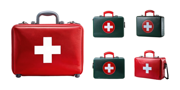 Medical Kits on Transparent Background