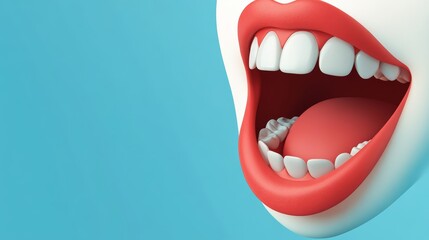 Naklejka premium Collage creative poster illustration toothy smile open speak chat communication friend empty blue space white background