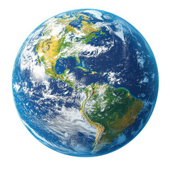 Flat style illustration of Planet Earth, isolated on a white background. cutout png