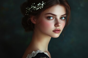 black and white fashion art studio portrait