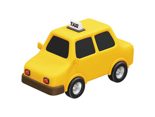 Car for hire, taxi or cab icon. Uber taxi icon 3d illustration