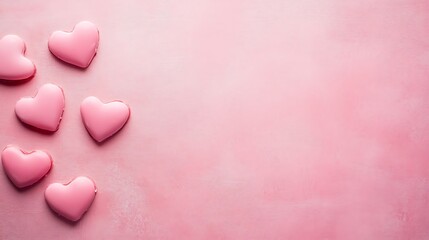 Obraz premium Pink Heart Shaped Candies On Pink Background