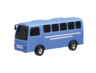 bus icon 3d rendering illustration