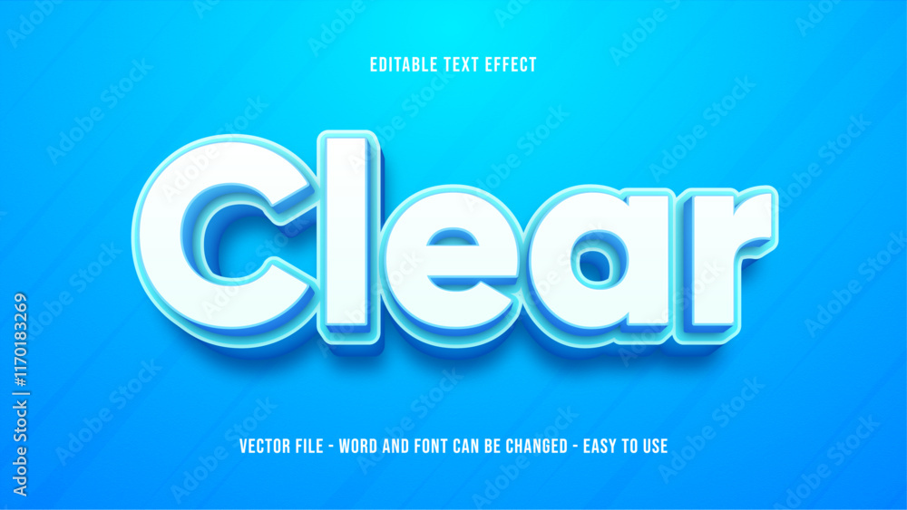 Poster clear editable text effect, clean text style