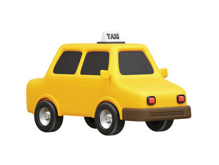 Taxi service icon illustration 3d render. Taxi car icon 3d illustration render