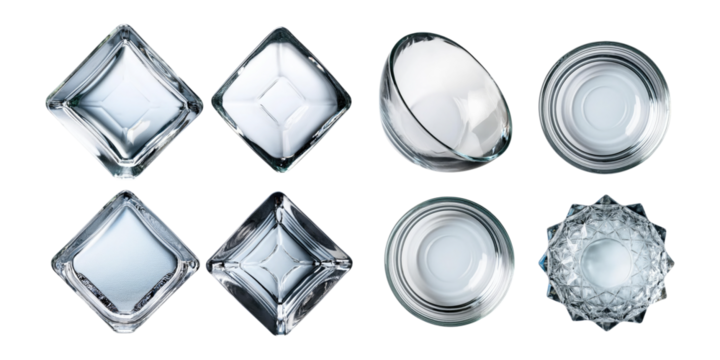 Elegant Glassware on Transparent Background - Powered by Adobe