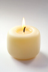 Candle on white background
