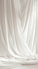 Soft White Drapery with Elegant Flowing Fabric and Subtle Texture