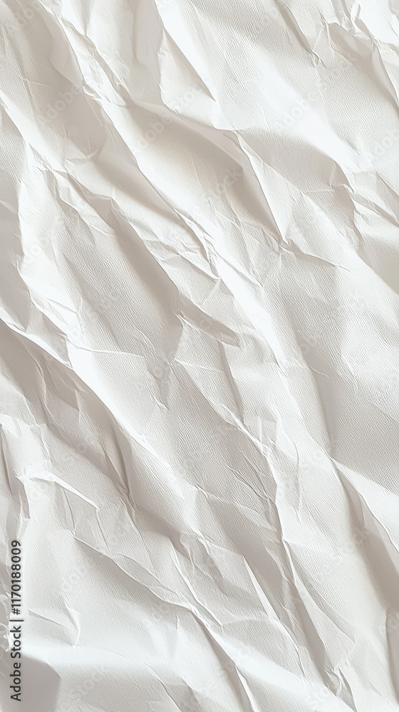 Poster Crumpled White Paper Texture for Background and Design Use