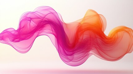 Fototapeta premium Abstract colorful waves in motion blending shades of pink, orange, and white creating a soft, fluid, and dreamy background for modern design and artistic concepts