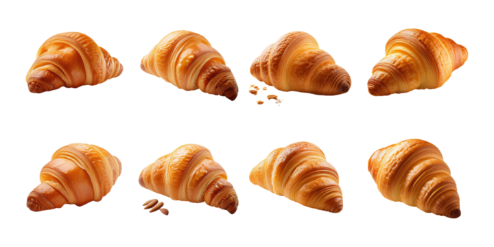 Fresh Croissants on Transparent Background