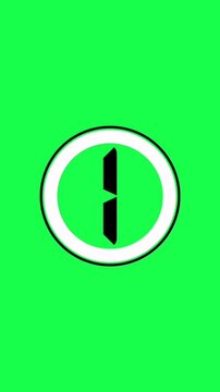 Green screen background timer 5 second circle black design 