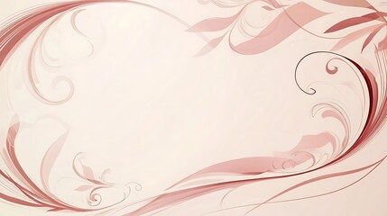 Abstract Floral Design Frame Elegant Swirls Pastel Background