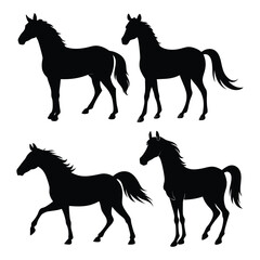 A collection of horse silhouette vector