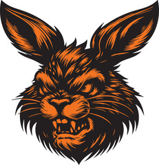 Powerful Wild Rabbit with Aggressive Features
