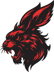 Wild Rabbit in Attack Mode with Scowling Eyes