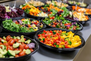 Obraz premium Corporate Lunch Event Showcasing Sustainable Practices and Innovative Cuisine for a Greener Future