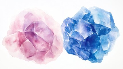 Obraz premium Watercolors - serenity and rose quartz pastel tones