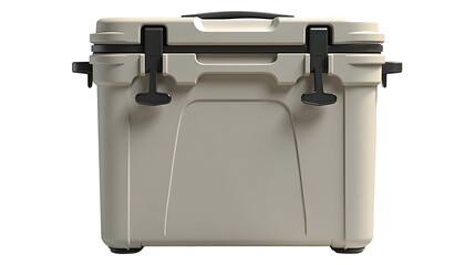Sleek Beige Cooler:  Perfect for picnics, adventures, or keeping drinks refreshingly cold. Durable and stylish, this cooler is ready for anything!, cut out