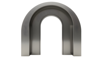 Sleek Metal Archway: A Modern, Minimalist Entrance.  A gateway to another dimension, perhaps? Mysterious and elegant., cut out