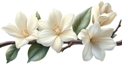Fototapeta premium Vanilla flowers isolated on white background 