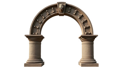 Obraz premium Majestic stone archway, classical columns flanking a grand entrance. Intricate carvings accentuate the timeless design, evoking a sense of history and grandeur., cut out