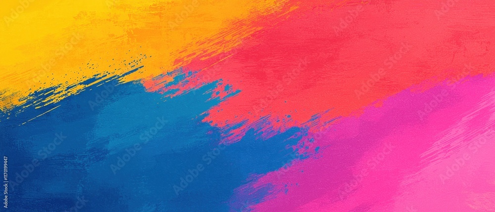 Poster holi diversity concept. vibrant abstract paint strokes in bright colors creating a dynamic compositi