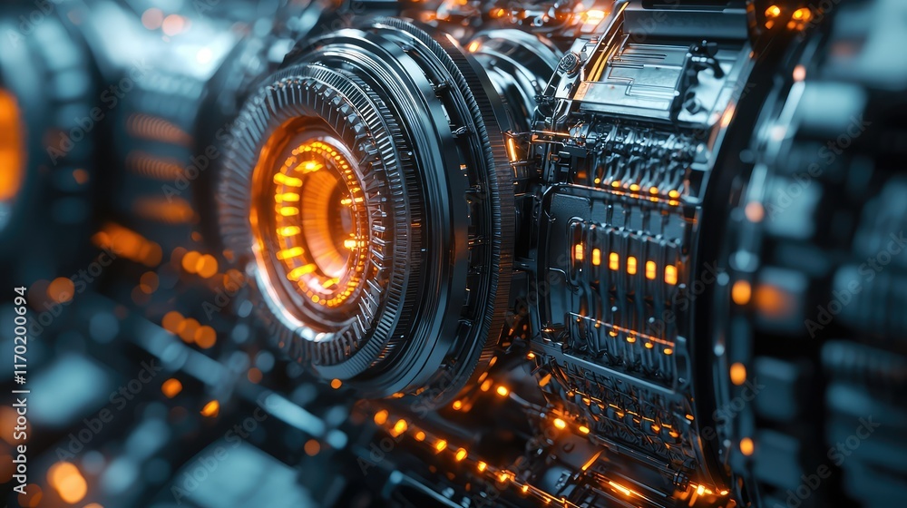 Poster futuristic technology abstract background with metallic elements