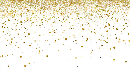Sparkling dust particles. luxury sparkling Gold splatter border .Festive background with gold glitter and confetti for celebration. Background with glowing golden particles