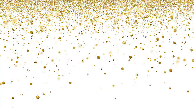 Sparkling dust particles. luxury sparkling Gold splatter border .Festive background with gold glitter and confetti for celebration. Background with glowing golden particles - Powered by Adobe