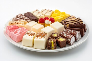 An assortment of sweet treats including chocolate, fruit gums, caramel, hard candy and more.