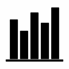 Bar Chart Silhouette Vector Art