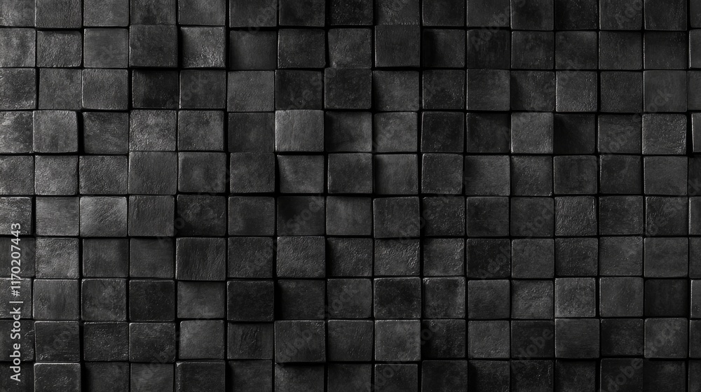 Aufkleber abstract geometric background featuring dark square cubes in a realistic 3d wall pattern, ideal for 
